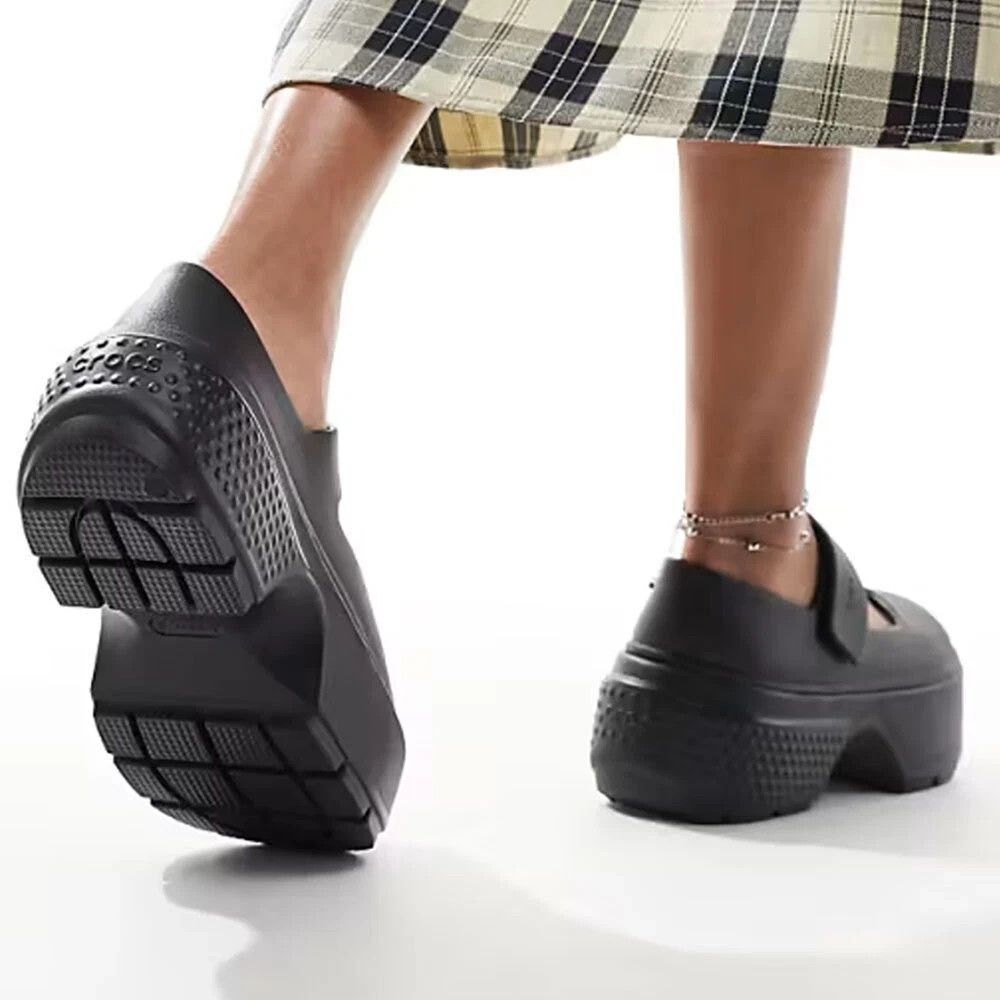 New Womens CROCS STOMP MARY JANE SANDAL 209939-060 BLACK US SIZE W 7 - Picture 3 of 8